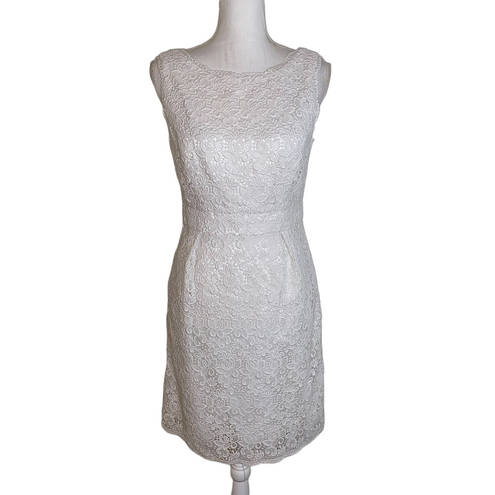 Shoshanna  Dress Lace White Floral Lace Sheath Dress Anthropologie, Size 4