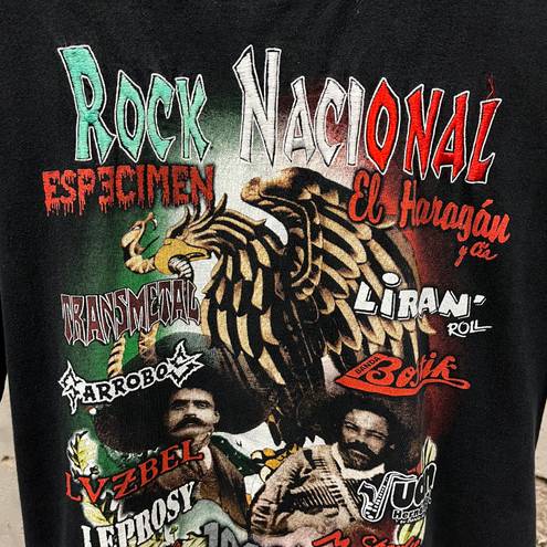 The Vintage Shop Vintage Rock Nacional Embroidered Mexican Festival Double Sided Graphic Tee XL