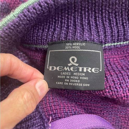 Purple Snow Vtg Demetre Womens Medium Wool acrylic blend Ski Sweater    Hong Kong