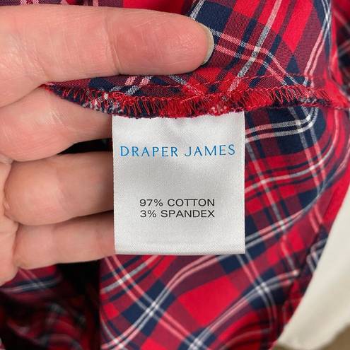 Draper James  Red Angie Plaid Avery Shirt Dress Sz.L