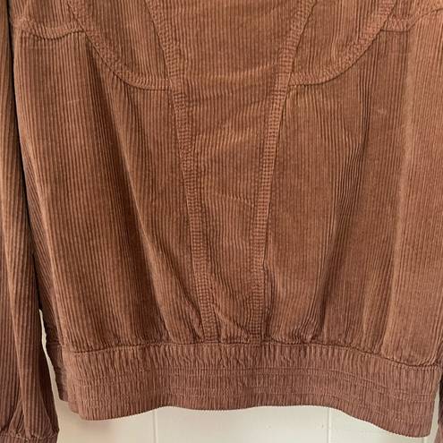 American Eagle  Outfitters Brown Corduroy Zip Up Bomber Jacket ~ Women’s Sz XS