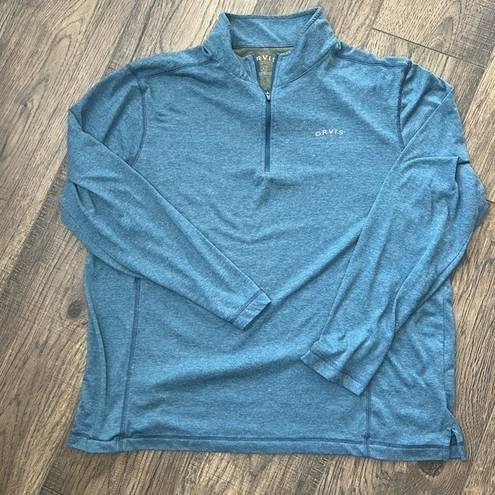 Orvis  Womens‎ Large Blue Quarter Zip Pullover Long Sleeve