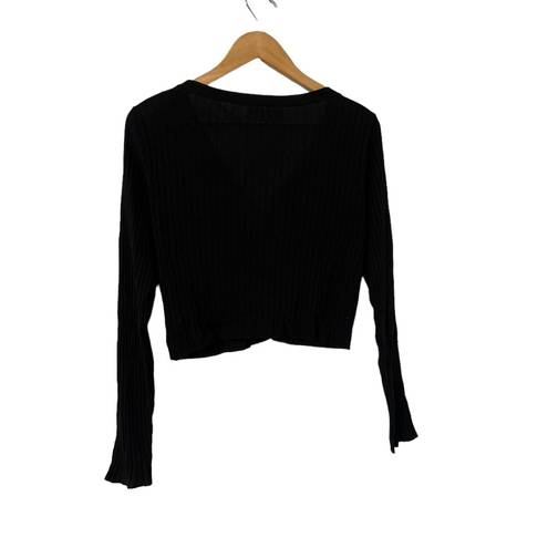 Oak + Fort ✨  Black Ribbed Long Sleeve Knit Cardigan Sweater