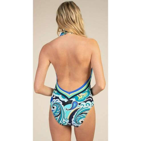 Trina Turk Ipanema Halter Plunge One Piece Swimsuit