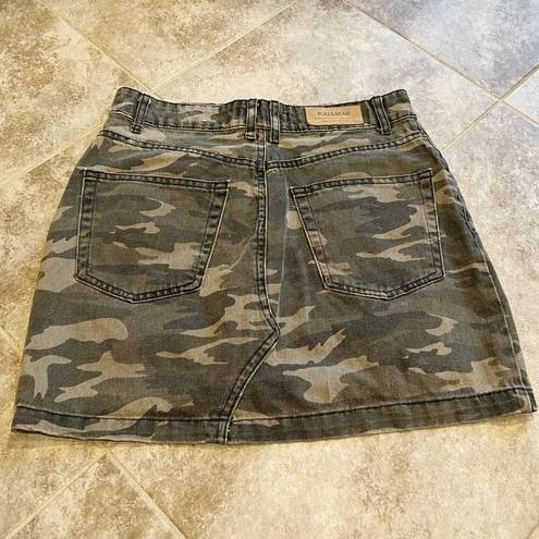 Pull & Bear  camouflage denim mid rise mini skirt green size 28/6 cotton