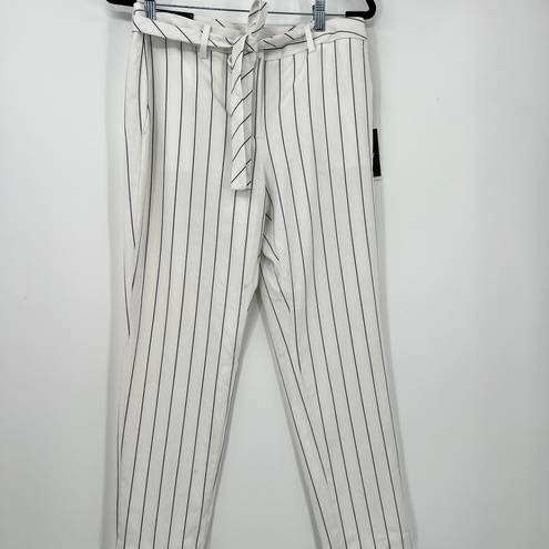 DKNY  Striped Essex Tie Waist Pin Striped Ankle Pants Size 6 NWT (flaws)