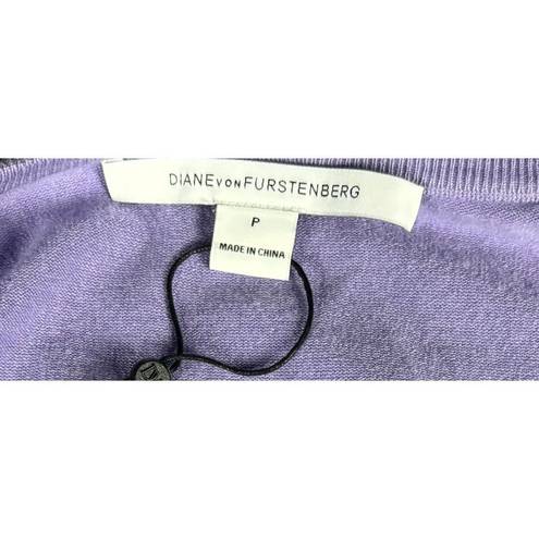 Diane Von Furstenberg  DVF Ballerina Wrap Size P Silk Cashmere Sweater Purple