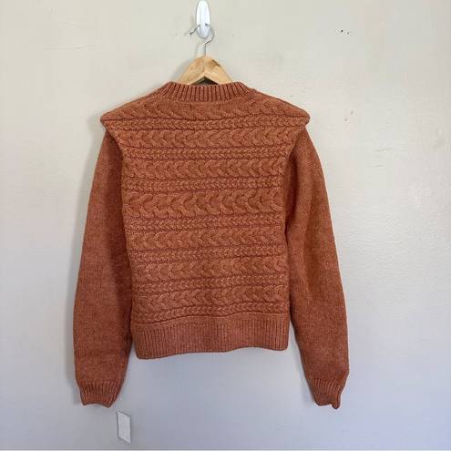 BLANK NYC NWT  Horizontal Cable Crewneck Sweater in Cry Me a River/Rust Size Large