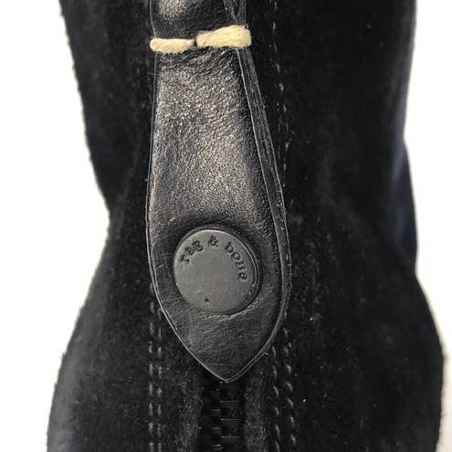 Rag and Bone  NEWBURY CLASSIC SUEDE TWO TONE BOOTS BLACK NAVY WOMENS SIZE 8 $485