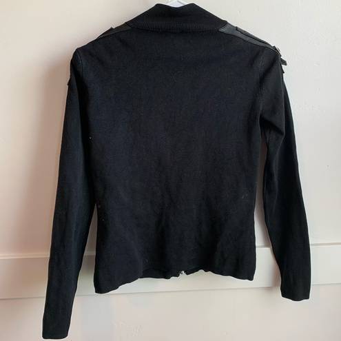 International concepts  Black Knit Bomber Jacket