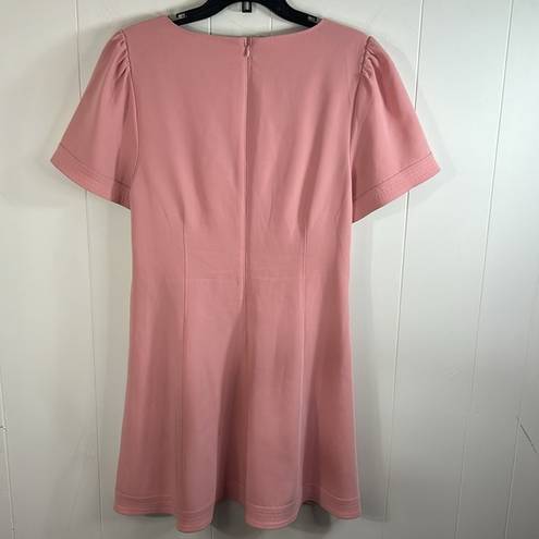 Cinq à Sept  Women's Pink V-Neckline Dorine Pintucked Mini Dress Size 12