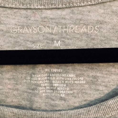 Grayson Threads  gray tee with cold shoulder