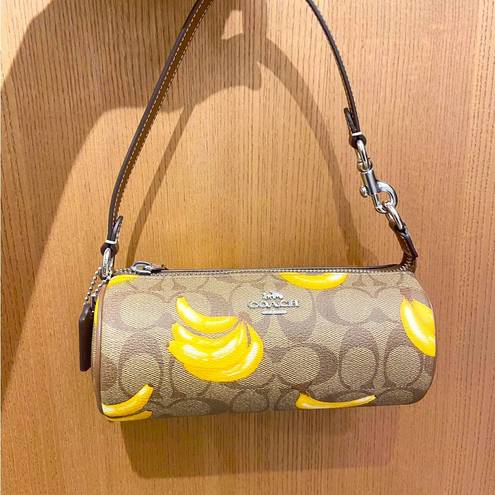 Coach  Nolita Barrel Bag In Signature Canvas With Banana Print