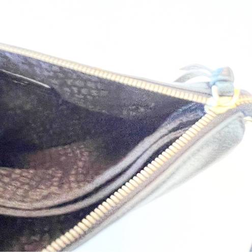 Kate Spade  NY Black Leather Crossbody Triple Compartment Bag Purse