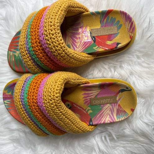 Farm Rio  Colorful Toucan Crotchet Anatomic Sandal