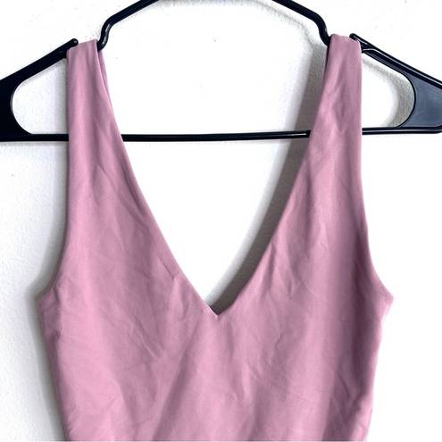 Babaton  Small Pink Contour V-Neck Bodysuit