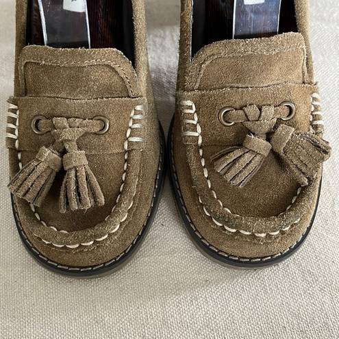 Tommy Hilfiger  Suede Chunky Pumps with Tassels‎ Olive Green Size 5.5M