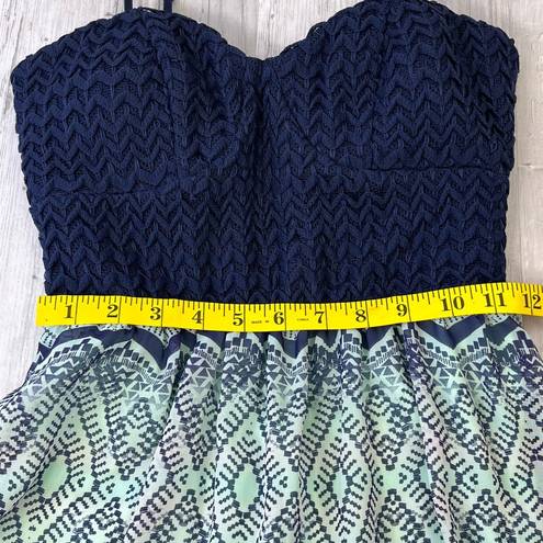 Trixxi  Blue Sheer Lined Sleeveless Maxi Flowy Beach Vacation Dress Size Medium