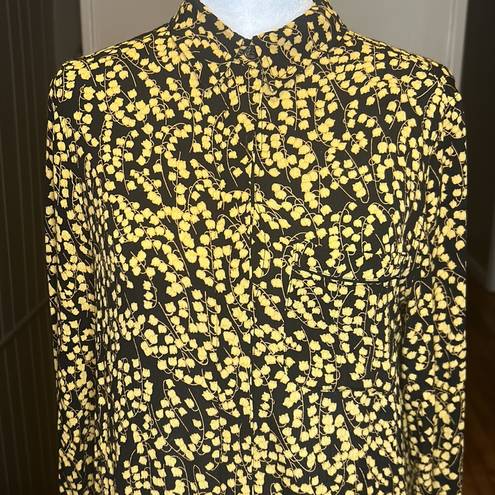 Ganni  Floral Printed Crepe Button Down Size 36, US 4