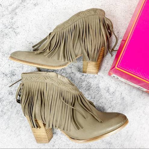 Seychelles  World Tour Booties Fringe in Taupe