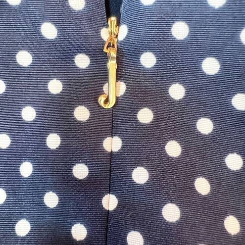 Juicy Couture  Women's Navy Blue Pleated Flare Hem Lined Poka Dots Dress Size 0