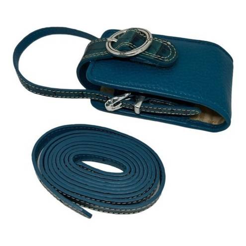 Brighton  Cell Phone Holder Blue Croc‎ Pebble Leather with 2 straps