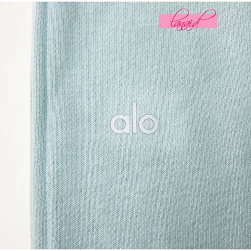 Alo Yoga Alo High-Waist Free Time Offline Straight Leg Sweatpants Chalk Blue Wide Leg S