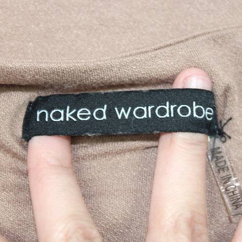 Naked Wardrobe  Womens Small Bodycon Stretchy Mini Dress Mocha Brown Club Party