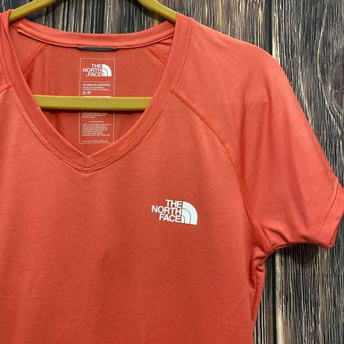 The North Face Orange V-neck Activewear Tshirt