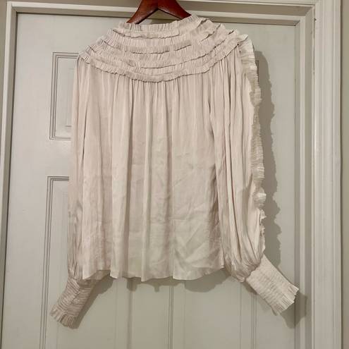 Mango - Ruffled satin blouse size 2