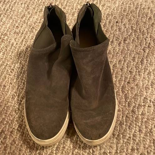 INC  Taylal grey leather and fabric zip back boots women’s size 6.5