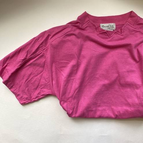 Oscar de la Renta Vintage  Expressions barbiecore pink t-shirt, size large