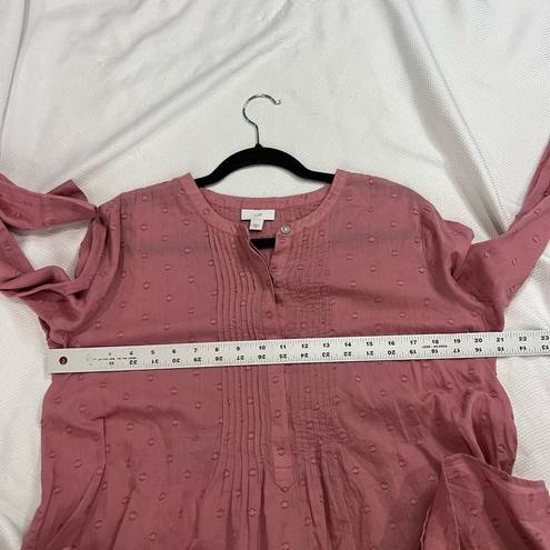 J.Jill  Dusty Pink Clip Dot 100% Cotton Popover Tunic