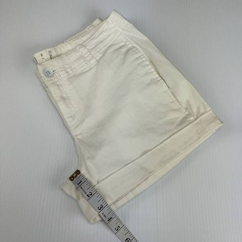 Elle White Chino Shorts Size 4 Rolled Cuff