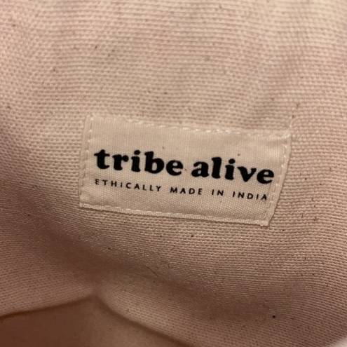 Tribe Alive  Striped Canvas Convertible Crossbody or Foldover Clutch Purse Bag