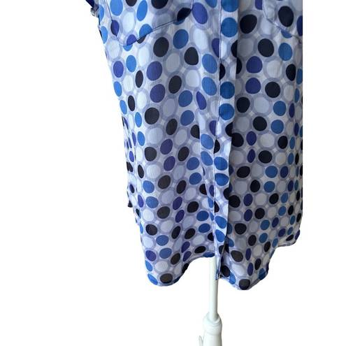 Ny&co NY &  Womens Blue Multi Polka Dot bow Top Size Large