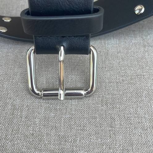 Guess  Jeans black faux leather belt with silver studs Size small (42 inches)