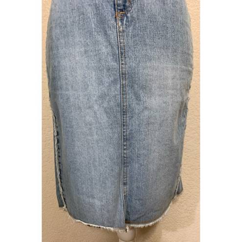 Spacegirlz Vintage Y2K Raw Denim Pencil Skirt Blue Size 2