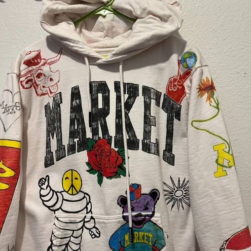 Varsity Market Unisex  Hand Drawn Oversized Sweatshirt Hoodie Small