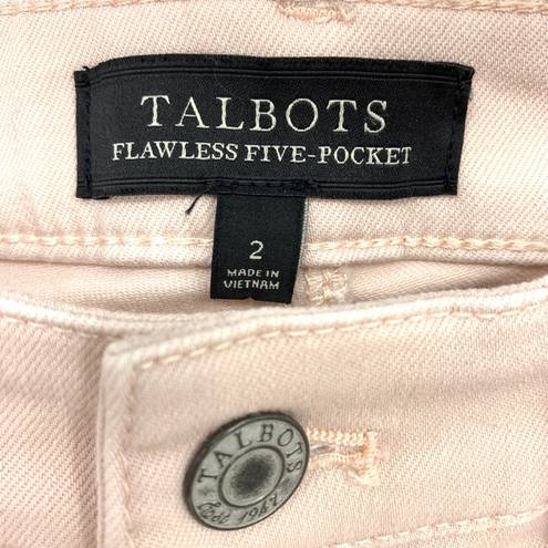 Talbots  Jeans Women's Sz 2 Flawless Five-Pocket Skinny Ankle Leg Button Hem Pink