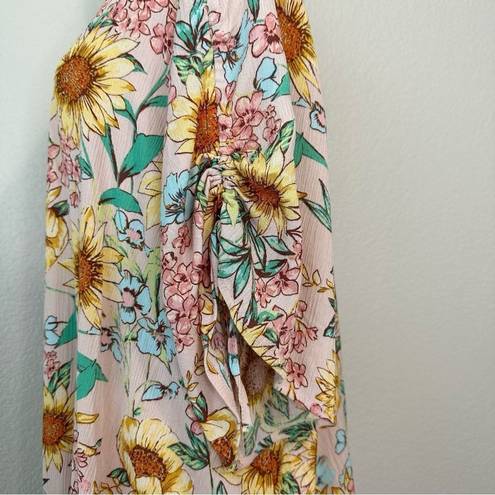 Maurice's  Floral Cinched Sleeves Open Front Kimono