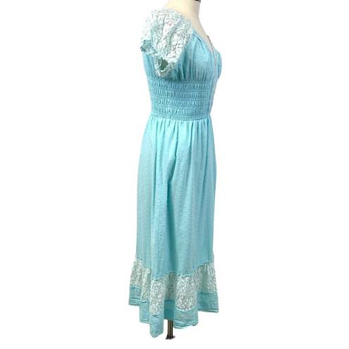 a.n.a  Kaci Womens XXL Dress Aqua Renaissance Peasant Maiden Coquette Feminine