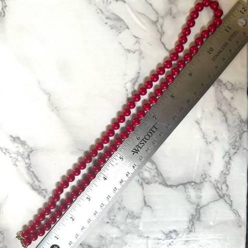 Monet  red  beaded vintage necklace