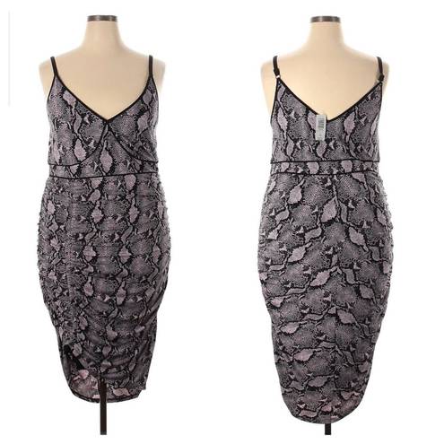 Torrid  Womens Plus Size 2X Mauve Pink Snakeskin Print Studio Knit Bodycon Dress