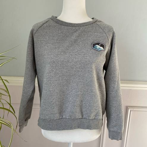 Zyia  Mountain Patch Sweatshirt Size Large Gray Crewneck Athletic Athleisure