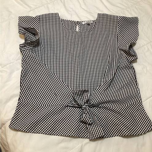 Roommates Chic checkered Tie-Front Blouse