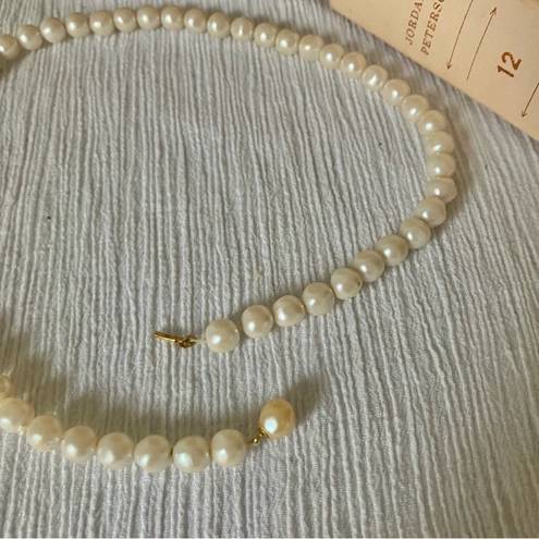 American Vintage Vintage “Ryver” Hidden Pearl Clasp Necklace 17.5” Baroque Ivory Cream Classic