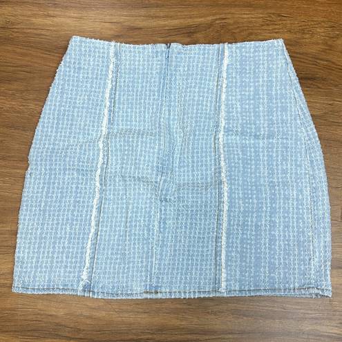 Le lis  Tweed Sky Blue Mini Pencil Skirt Sz XS