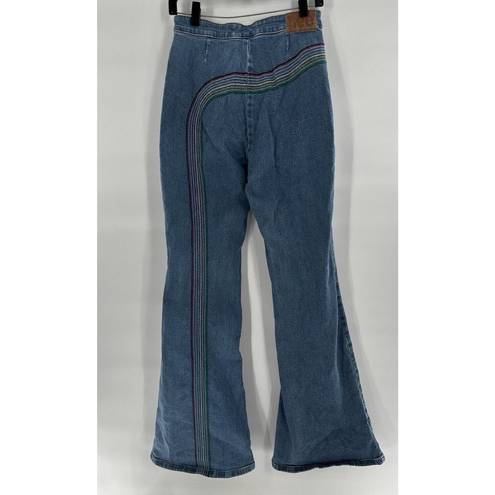 Lee  Rainbow High Rise Super Flare Jean Women's Size 28 Mid Rise 90s Pride Hippie