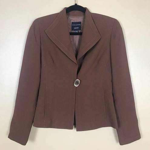 Doncaster  Collection Blazer Womens Size Medium Brown Single Button Closure Lined